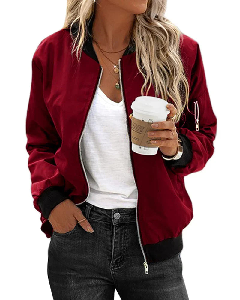 Women's fashion jacket: lightweight bomber, perfect for versatile chic outerwear.