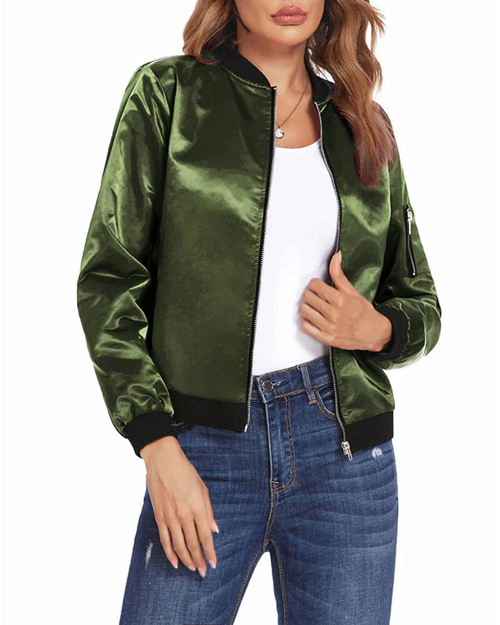 Comfortable women's lightweight bomber jacket, a must-have for stylish everyday wear.