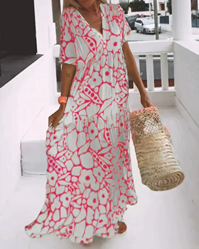 Breathable lightweight summer dress for women, offering comfortable and flowing wear. Perfect for warm weather.