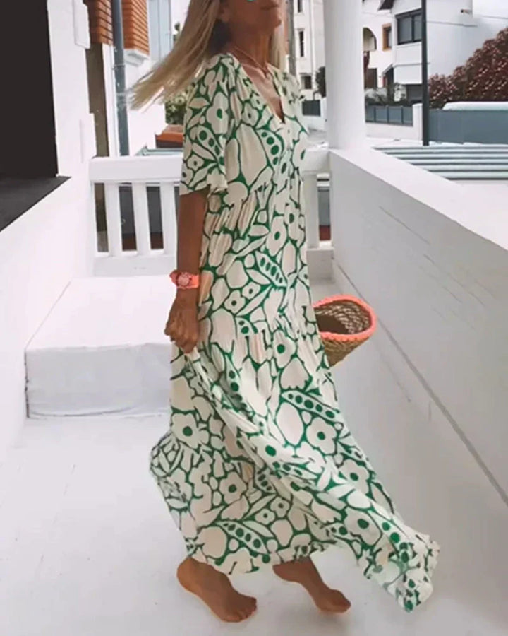 Chic flowing summer dress for women, designed for ultimate comfort and elegant casual style. Lightweight fabric.