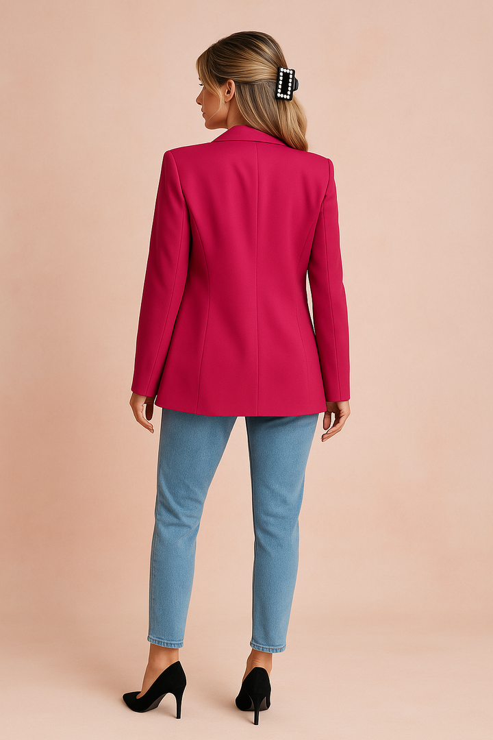 Chic women's blazer, a modern lightweight jacket that transitions seamlessly from office to casual wear.