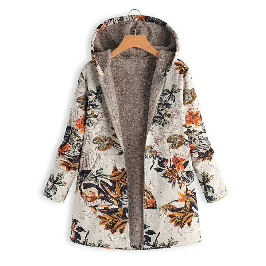 Casual women's long spring jacket with hood & stylish front pockets. Perfect everyday transitional outerwear.