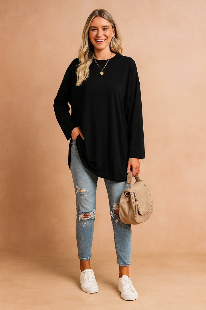 Loose fit women's oversized sweater, a comfortable and stylish top for effortless fashion.