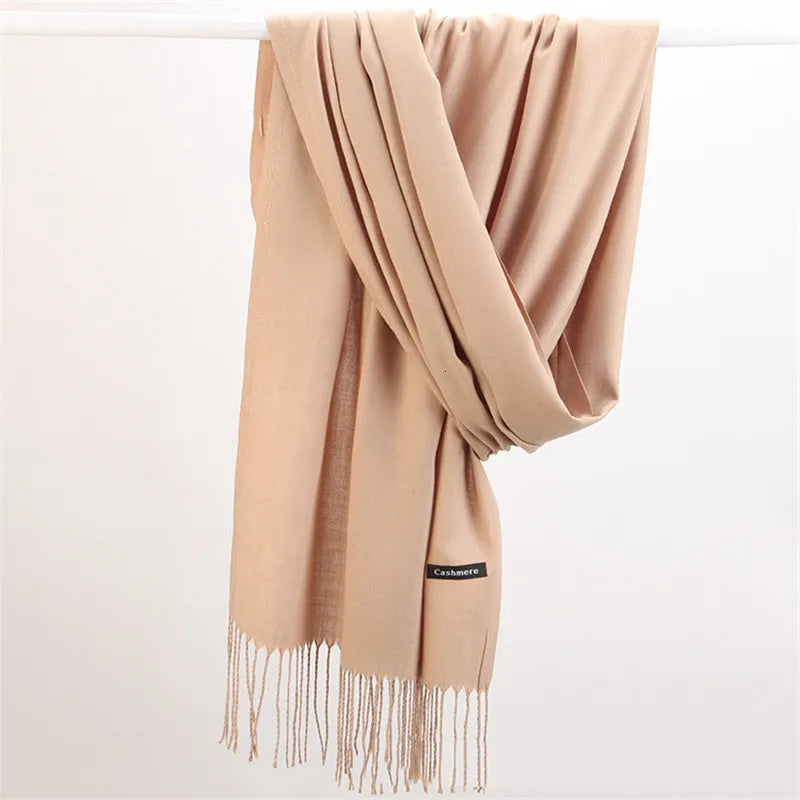 Super soft cashmere scarf, a stylish and warm women's accessory for winter.
