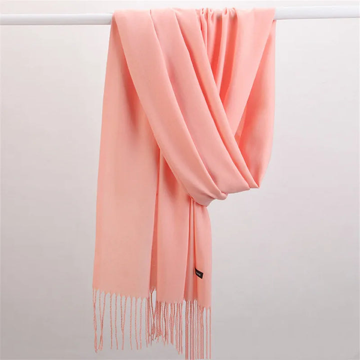 Elegant women's cashmere scarf, a versatile fashion accessory for cold weather.
