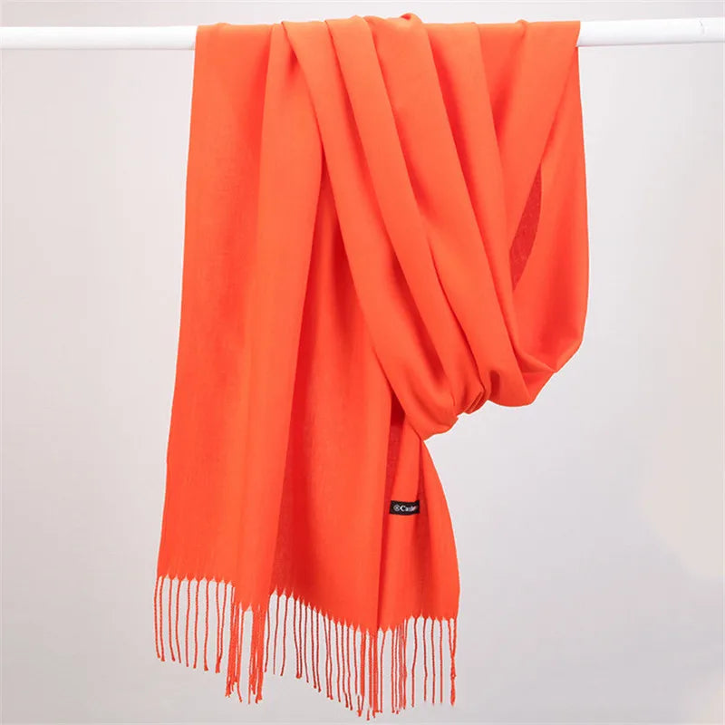 Luxurious women's cashmere scarf, an elegant cold weather accessory.
