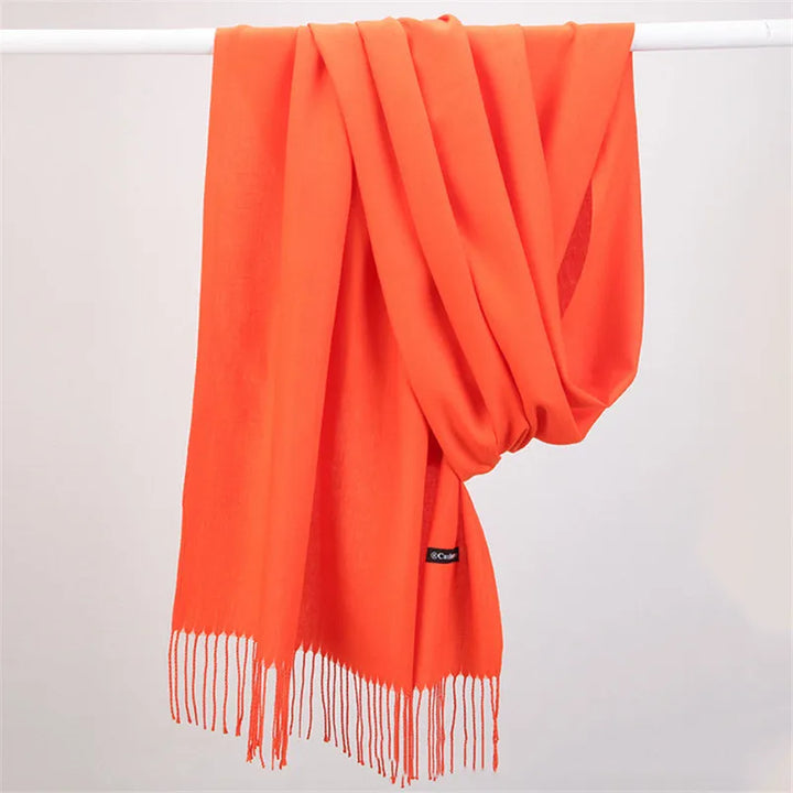 Luxurious women's cashmere scarf, an elegant cold weather accessory.