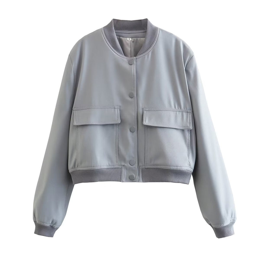 Women's casual bomber jacket: Maven cropped style with practical pockets, ideal for everyday use.