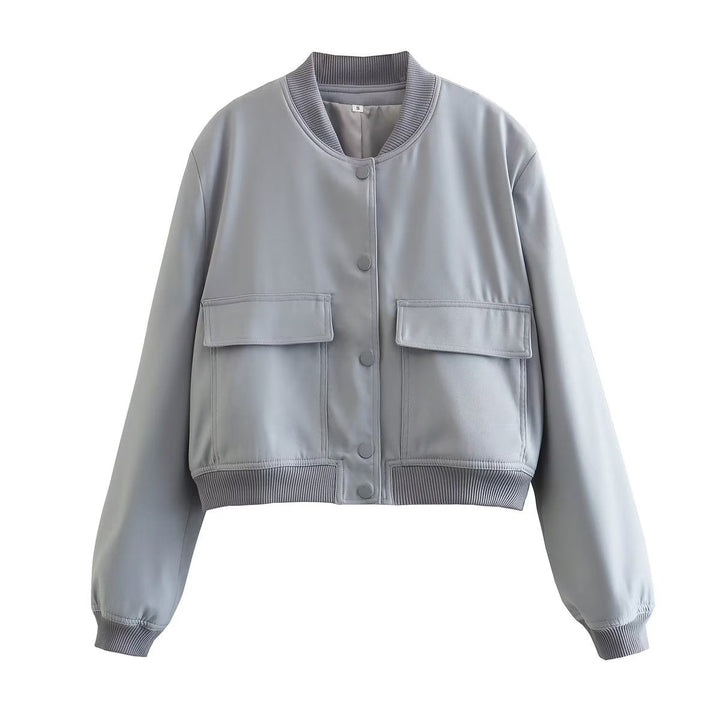 Women's casual bomber jacket: Maven cropped style with practical pockets, ideal for everyday use.