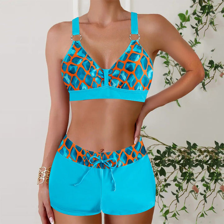 Stylish women's nautical bikini set, ideal for summer beachwear & pool fashion. Two-piece swimsuit with adjustable fit.