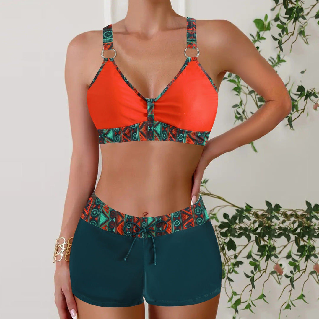Look great in this flattering women's nautical two-piece bikini set. Stylish swimwear for beach, pool & summer fashion.