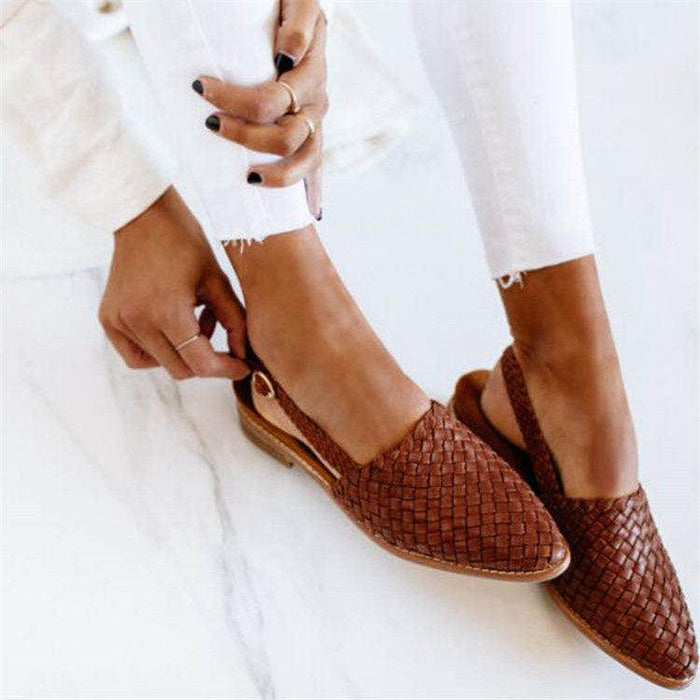 Women's navy cushioned woven flats for all-day comfort & everyday style. Stylish slip-on loafers.