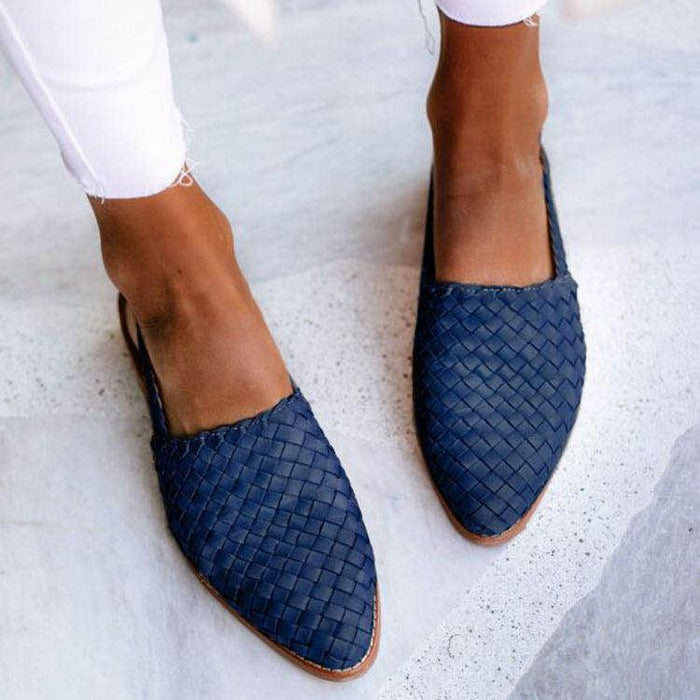 Brown women's cushioned flats, versatile slip-on loafers offering all-day comfort & sophisticated style.