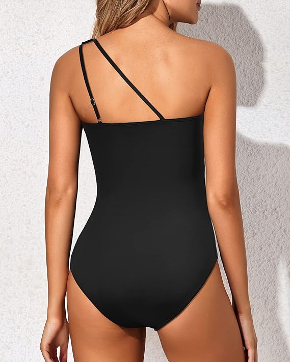 Women's one-shoulder tummy control beachwear, a perfect blend of comfort and modern summer fashion.