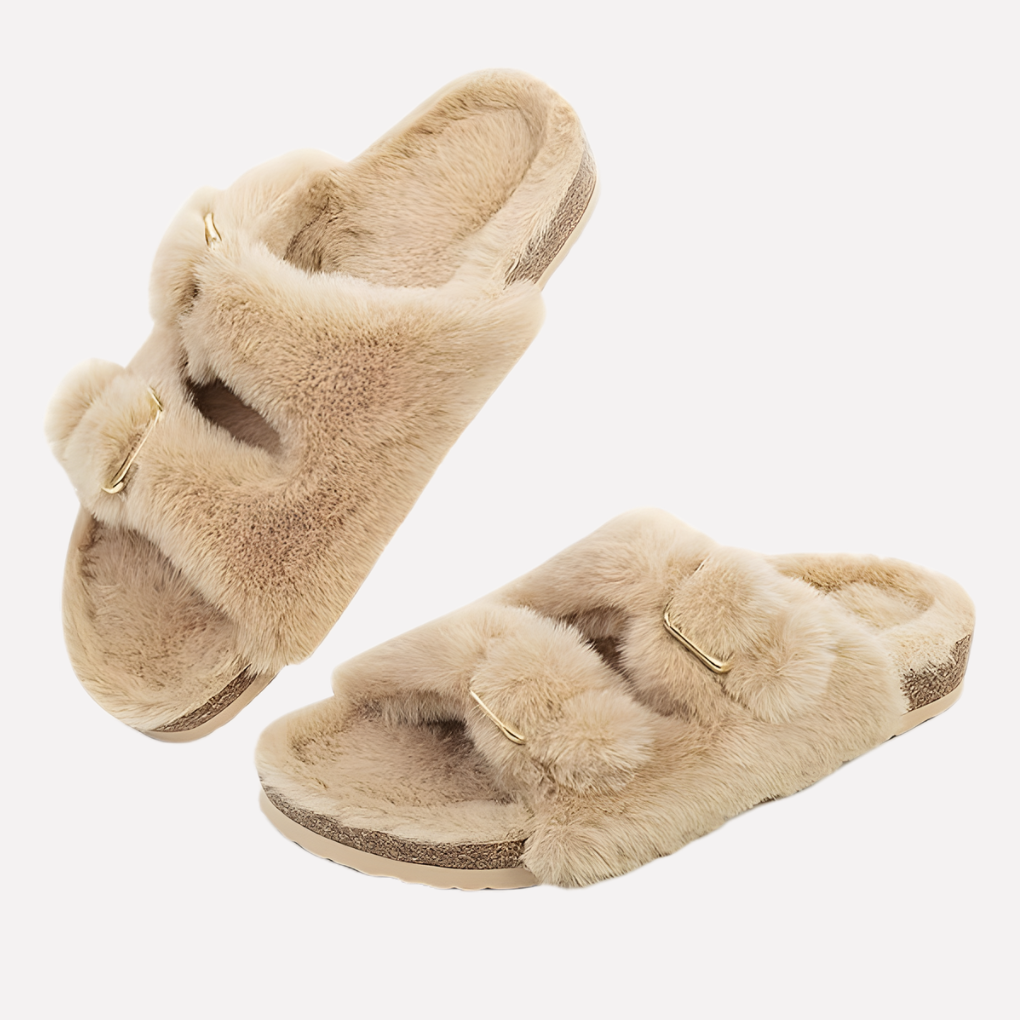Easy slide-on women's open toe slippers. Comfortable & casual footwear for indoor/outdoor wear.
