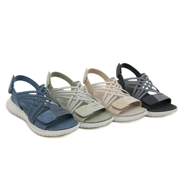 Women's foot health sandals, featuring orthopedic arch support and adjustable comfort straps.