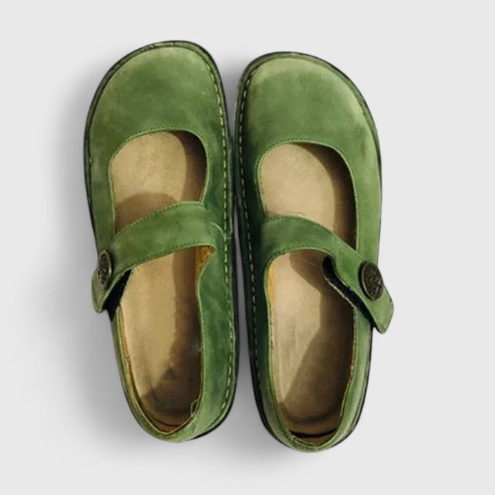 Comfortable women's shoes with arch support designed for pain relief.