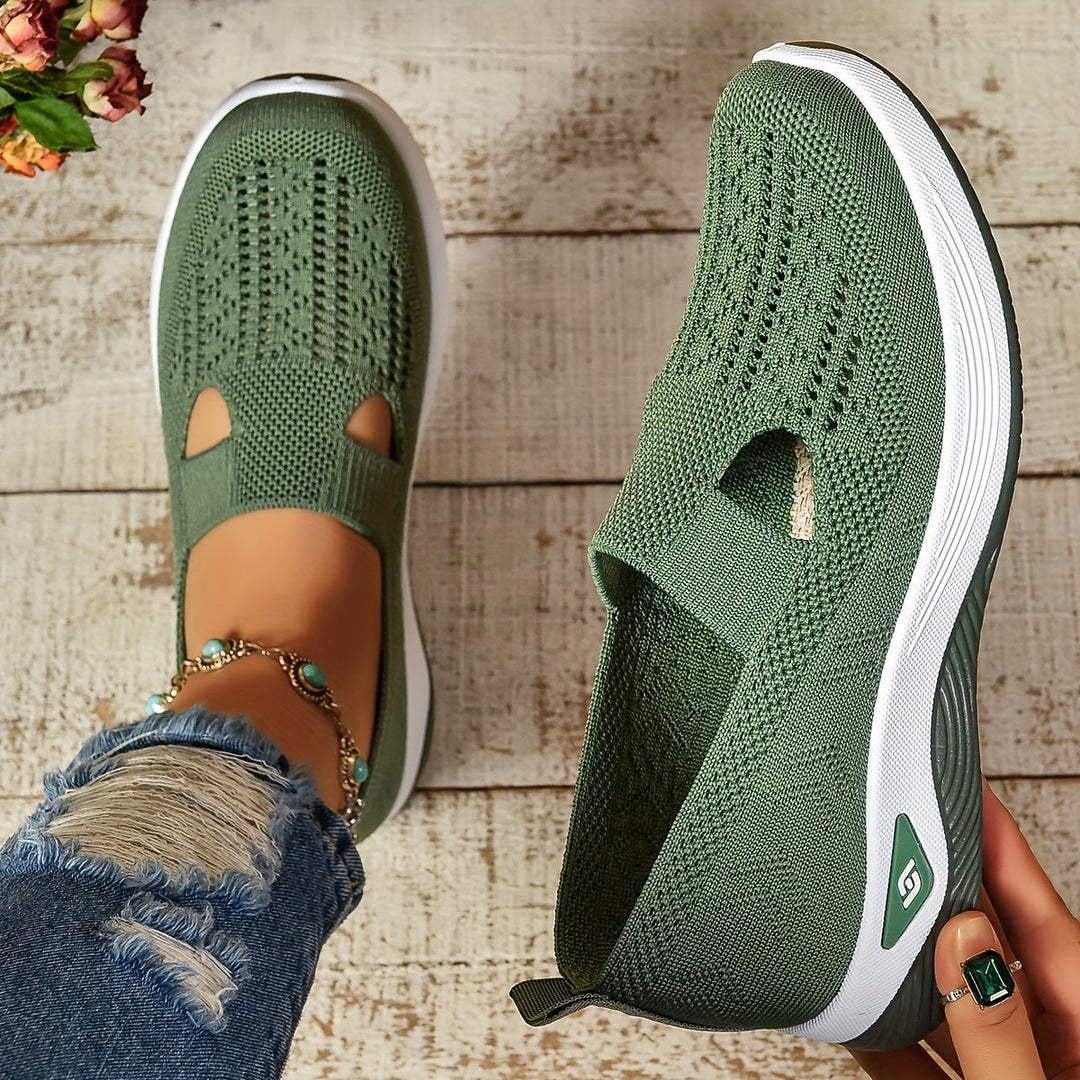 Women's orthopedic slip-on shoes, lightweight & comfortable with arch support for daily walking.