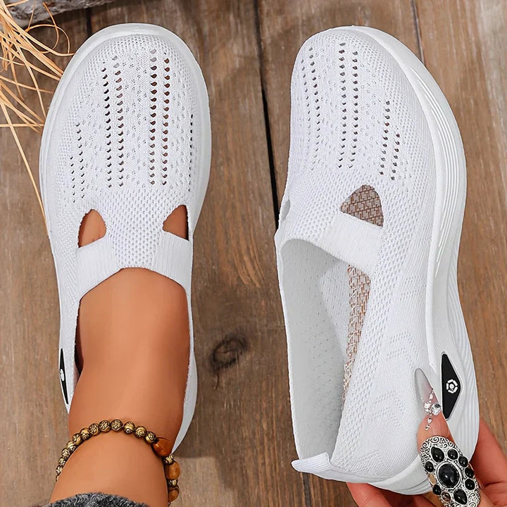 Ergonomic women's slip-on comfort shoes, lightweight & easy to wear, promoting foot health and daily support.
