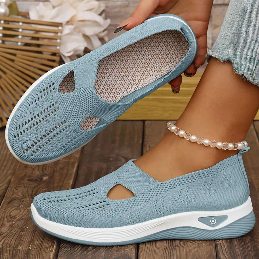 Women's lightweight orthopedic slip-on shoes, offering breathable comfort, arch support, and ergonomic design for daily wear.