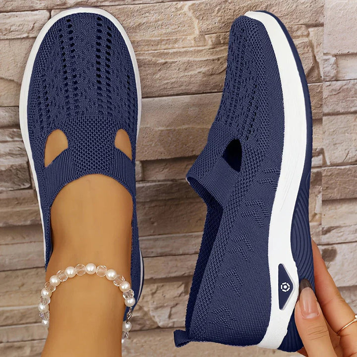 Women's slip-on shoes with strong arch support, offering lightweight orthopedic comfort for daily walking.
