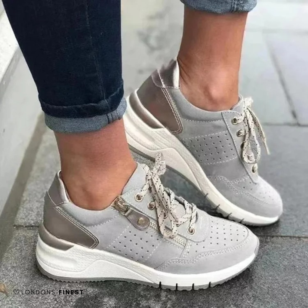 Women's orthopedic walking shoes with arch support & cushioning for all-day comfort.