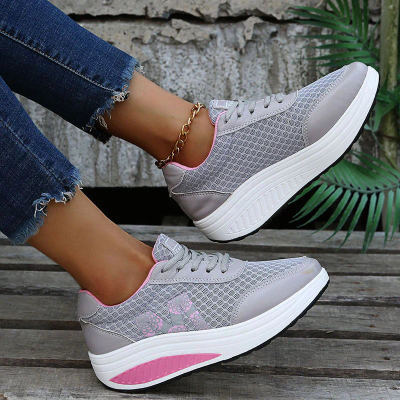 Stylish women's orthopedic sneakers, ultimate comfort footwear for walking, posture support & everyday wear.