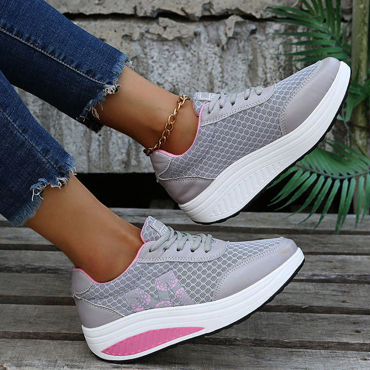 Stylish women's orthopedic sneakers, ultimate comfort footwear for walking, posture support & everyday wear.