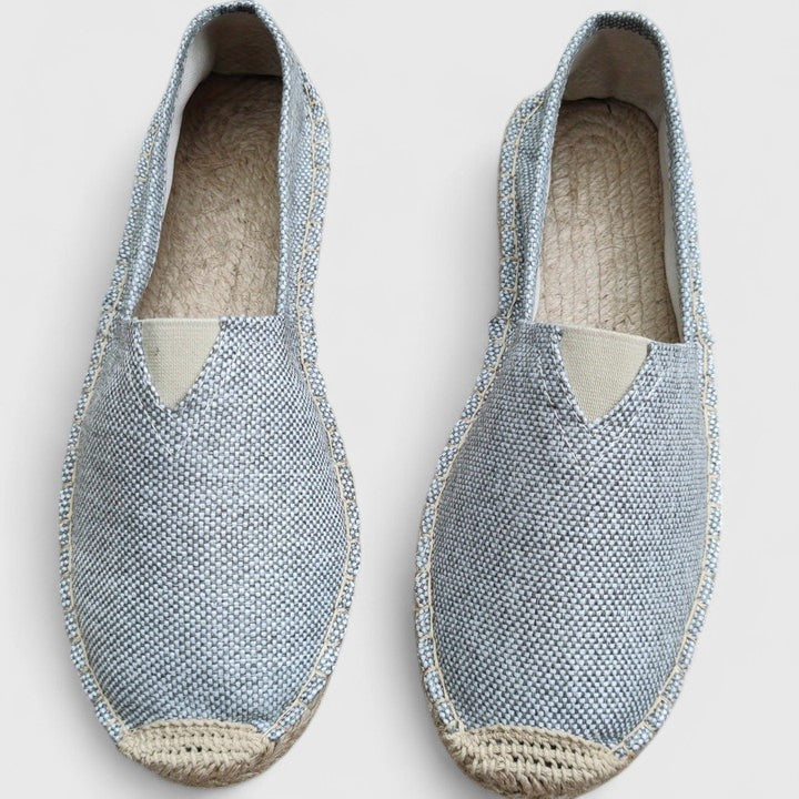 Beach-ready women's OrthoWalk espadrille slip-ons, lightweight comfort flats for relaxed summer casualwear.
