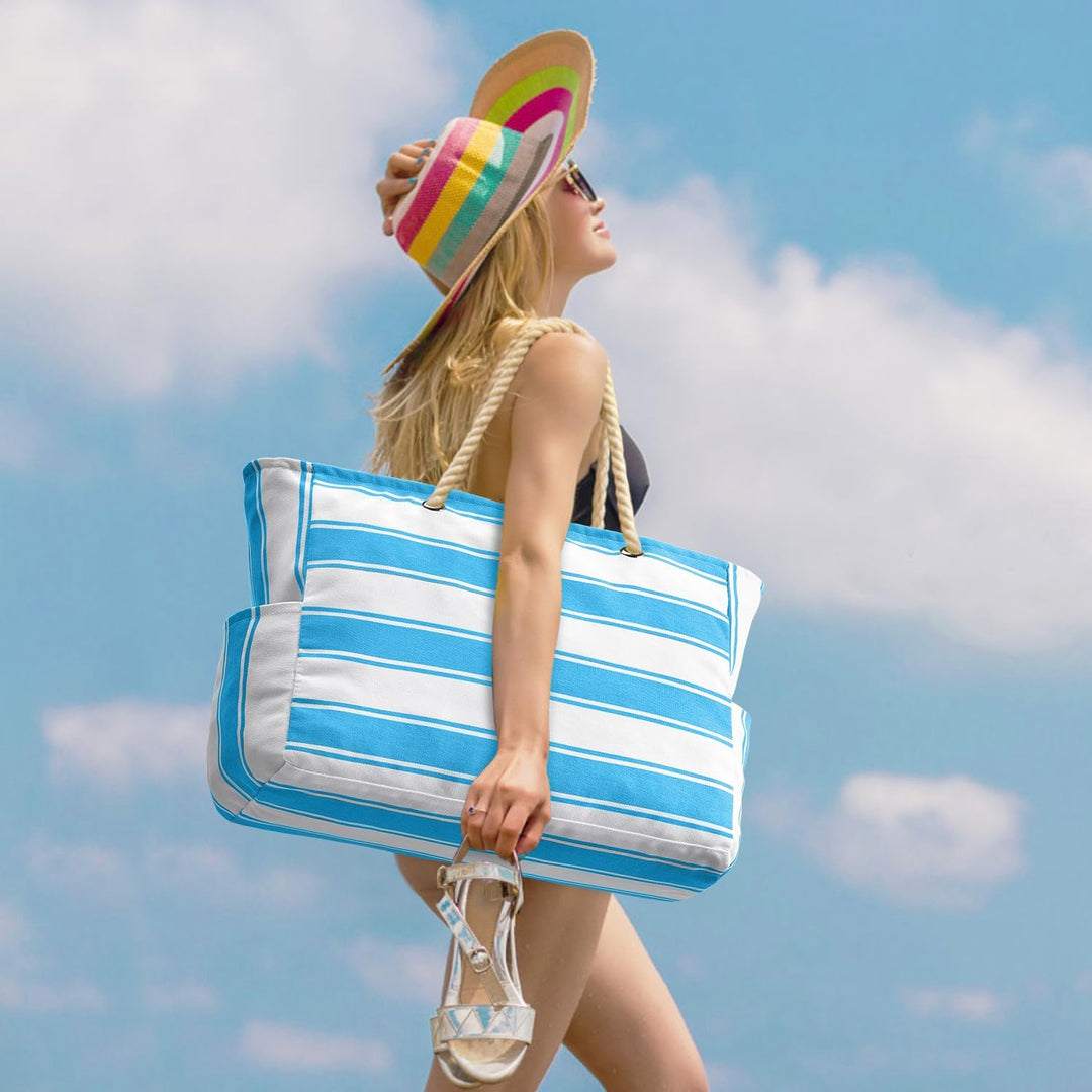 Spacious SandAway beach bag for women, waterproof & sandproof for all your vacation essentials.