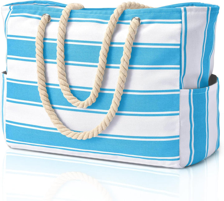 Durable oversized waterproof tote bag, sandproof design perfect for beach, pool, or gym.