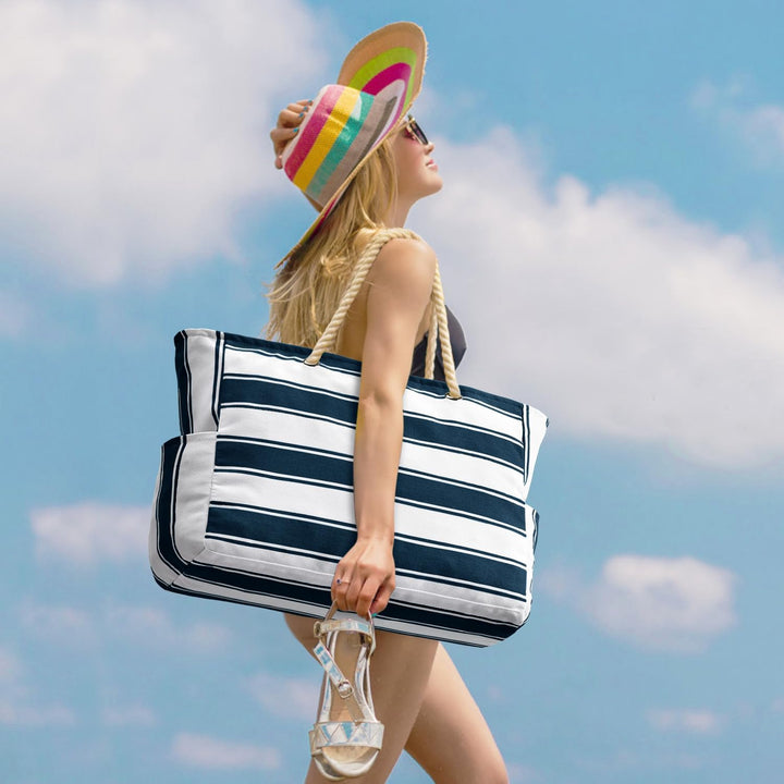 SandAway women's oversized waterproof beach bag, sandproof, for a worry-free beach day.