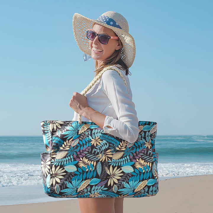 Women's oversized waterproof picnic tote, sandproof, an excellent choice for outdoor dining.