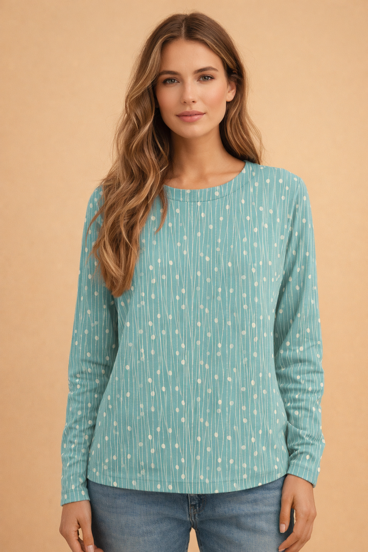 Women's casual paisley print pullover sweater with long sleeves, ideal for comfortable fall & winter wear.