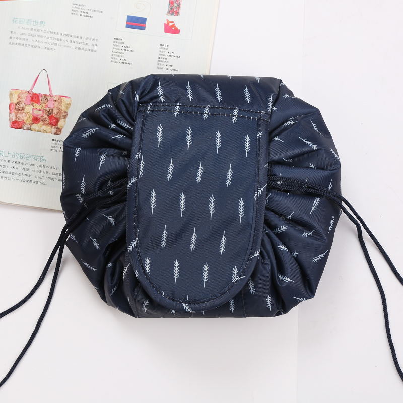 Portable cosmetic organizer with drawstring closure, perfect for travel, gym, or daily essentials.