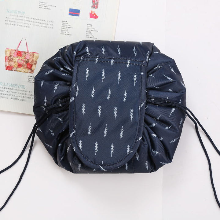 Portable cosmetic organizer with drawstring closure, perfect for travel, gym, or daily essentials.