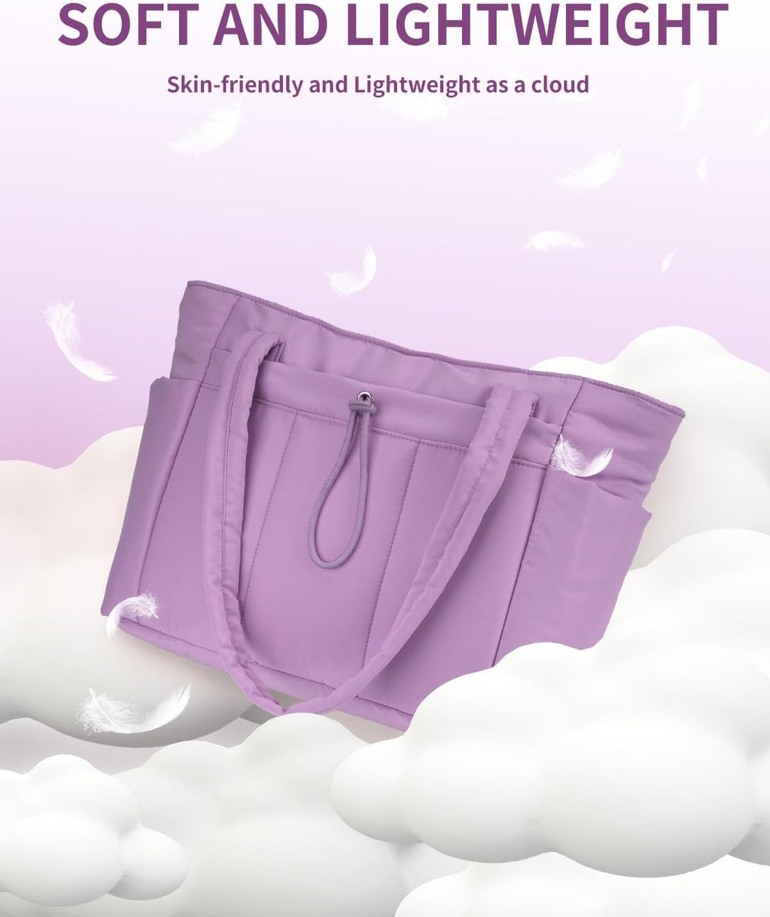 Women's stylish quilted puffer tote, perfect for gym essentials & travel.