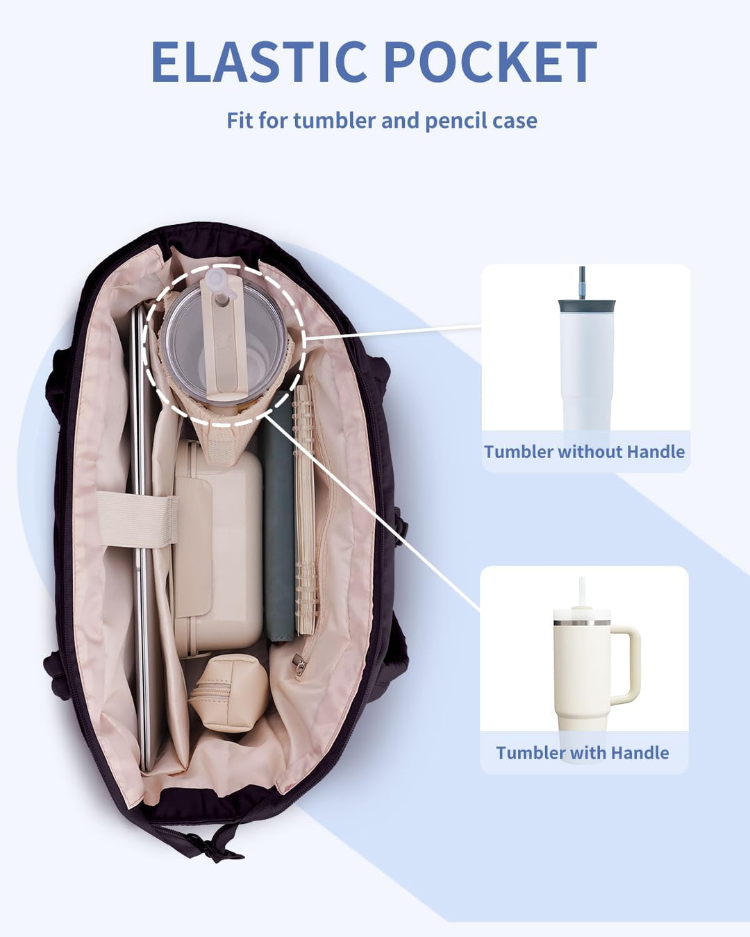 Women's travel-friendly quilted puffer bag, with laptop sleeve & cup holder.