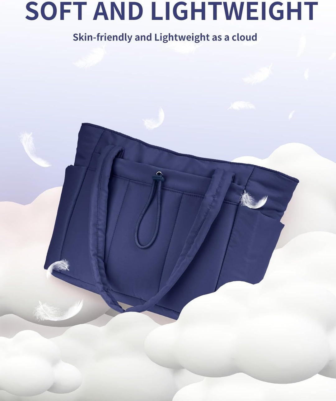 Functional women's quilted puffer tote, ideal for daily commute & gym.