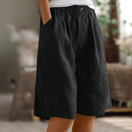 Everyday women's relaxed fit comfort shorts, offering style & ease for warm weather apparel.