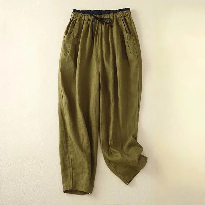 Effortless women's wide leg summer pants; relaxed fit with elastic waist, perfect for vacation & casual style.
