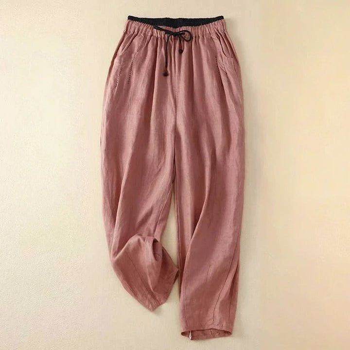 Breathable women's wide leg summer fashion pants. Relaxed fit, elastic waist for comfortable & stylish casual wear.