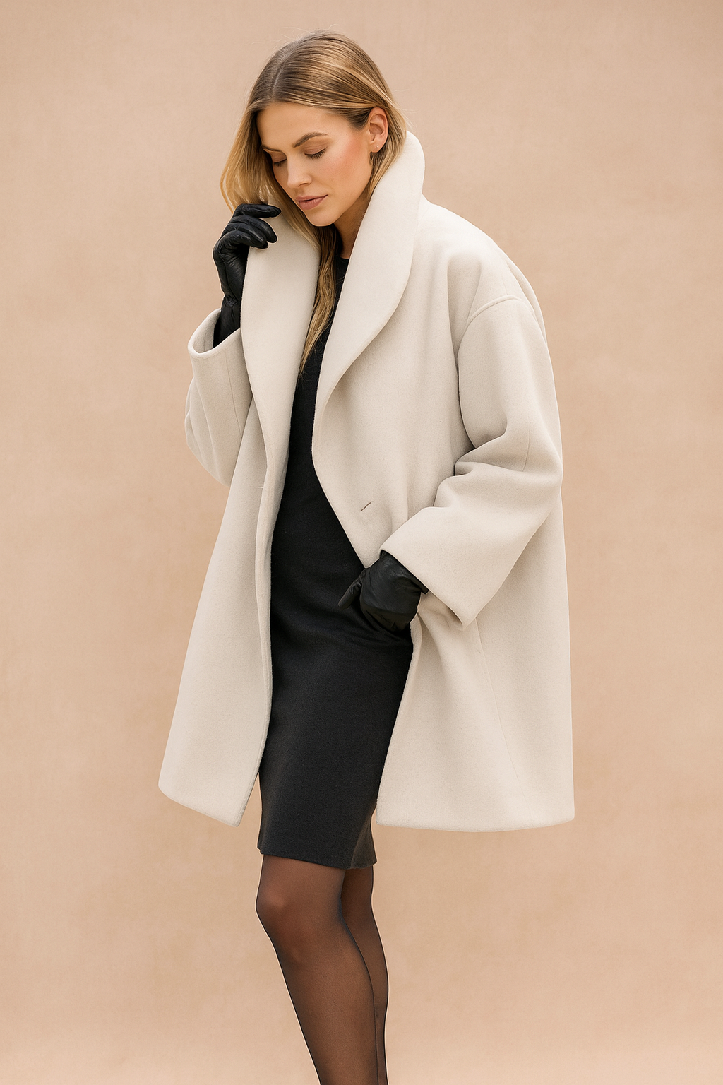 Women's relaxed open-front city jacket, ideal for casual fall fashion. Comfortable & stylish winter outerwear.