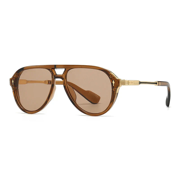 Classic women's retro aviator shades, featuring a stylish oversized frame and tinted lenses.