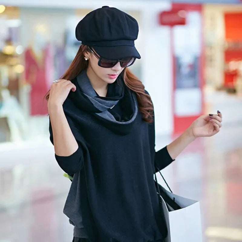 Stylish women's retro balloon hat in vintage design, providing warmth for winter.