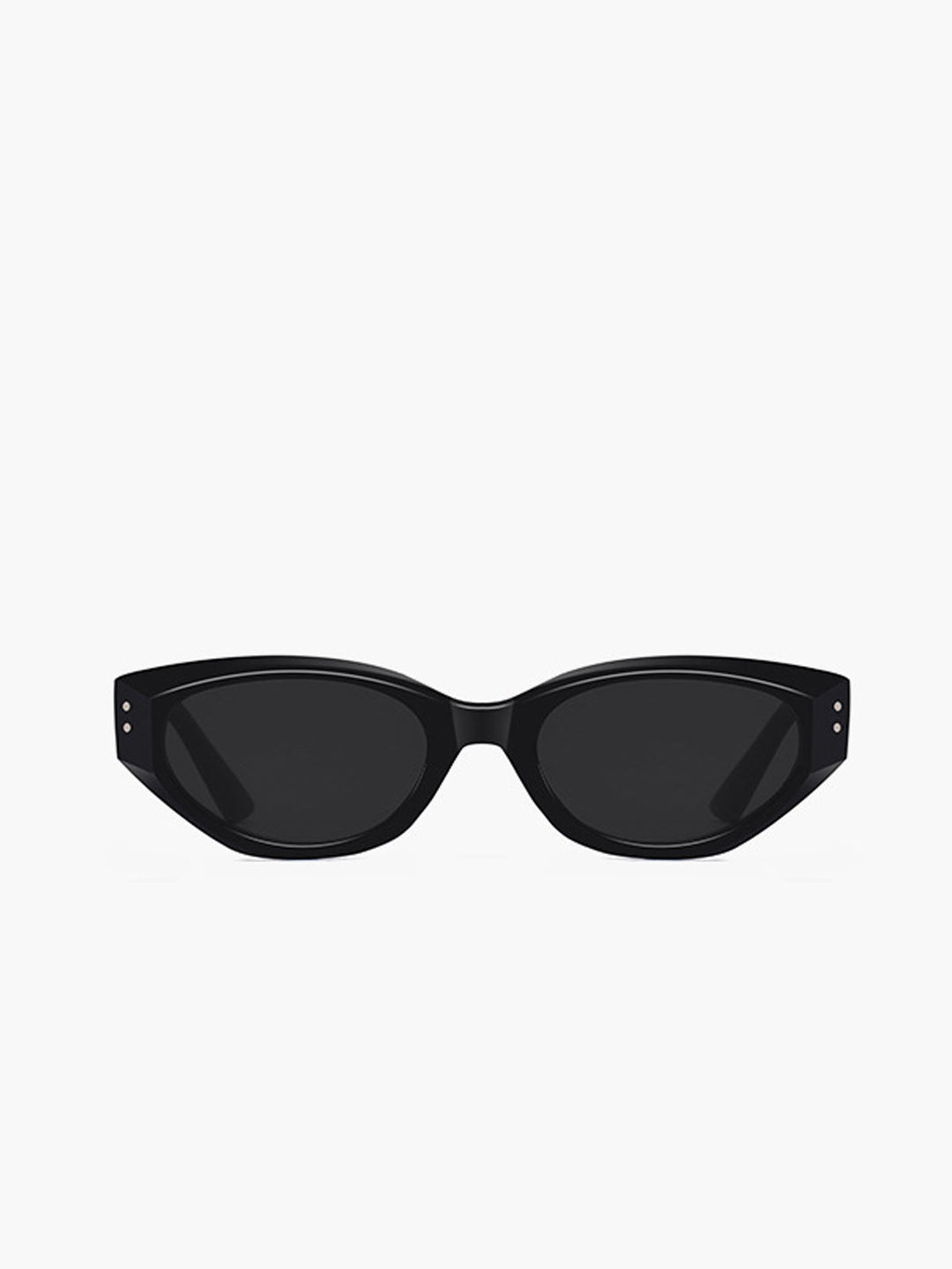 Sleek black cat-eye sunglasses for women, trendy retro eyewear, perfect fashion accessory.