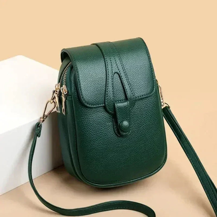 Genuine leather retro style women's shoulder bag, a vintage handbag for elegant fashion.