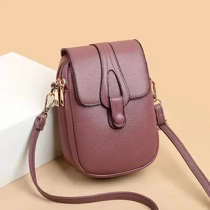 Classic women's genuine leather shoulder bag, retro vintage handbag perfect for elegant everyday fashion.