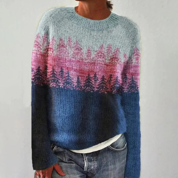 Versatile women's retro striped pullover sweater, blending comfort and retro style.