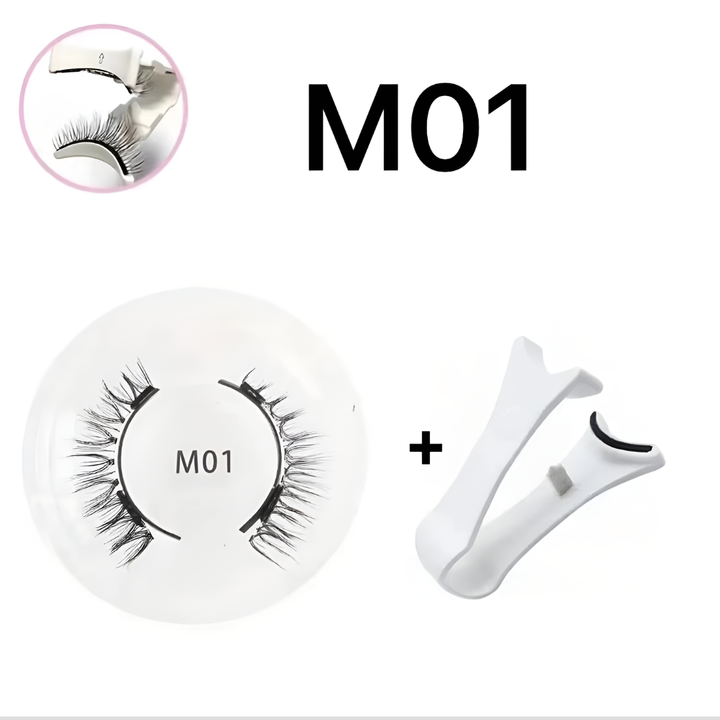 Women's reusable magnetic eyelashes with applicator for easy, glue-free application & a natural lash look.